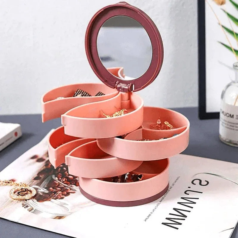 4 layer rotating mirror jewelry organizer - Prozone