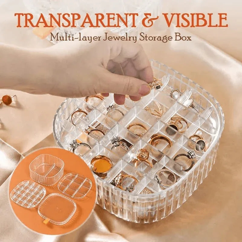 3 layer transparent crystal jewelry storage organizer - Prozone