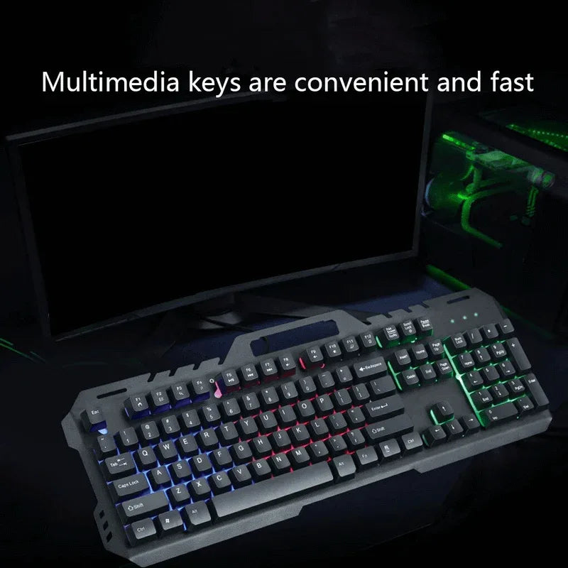 Gt-5 metal back light gaming keyboard rainbow with suspended key - Prozone