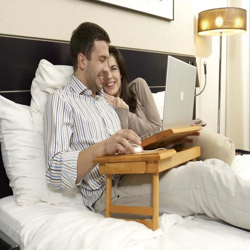 Wooden laptop table & stand wih cooling pad - Prozone