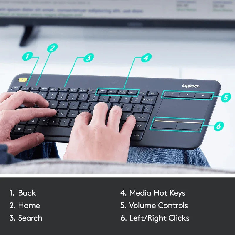 Logitech k400 plus wireless touch keyboard - Prozone