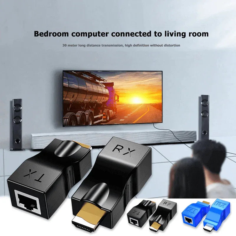 Hdmi cable extender 4k rj45 ports 1080p hd network - Prozone