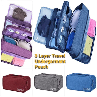 Triple layer travel underwear toiletry bag - Prozone