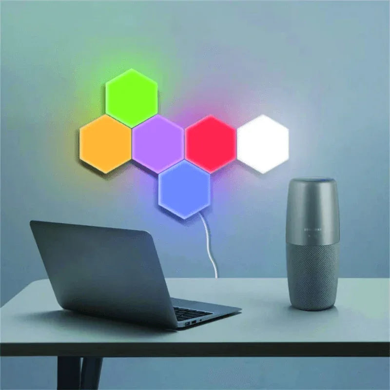 3 pcs hexagonal colorful sensor wall light - Prozone