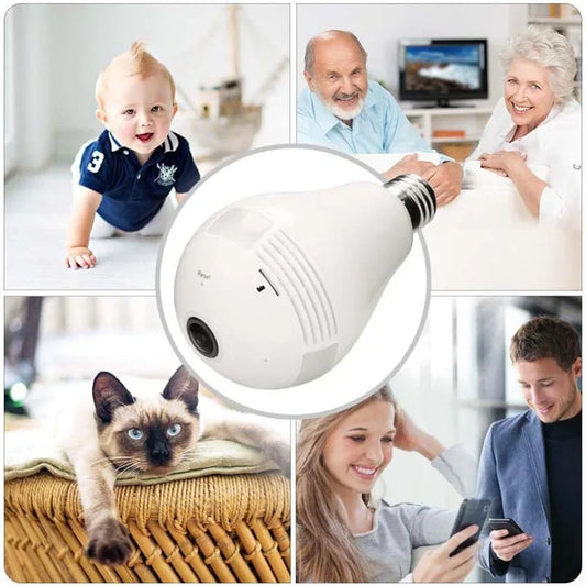 Wi-fi light bulb camera - hd 360 degree panoramic view - Prozone