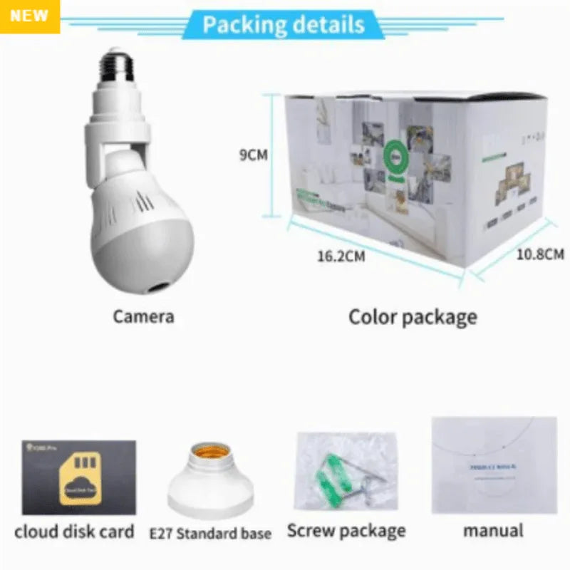 Wifi flexible light bulb camera 1080p hd - Prozone