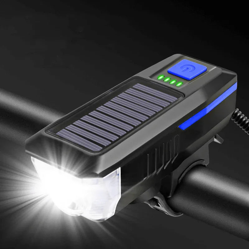 Waterproof rechargeable solar power bicycle led headlights - Prozone