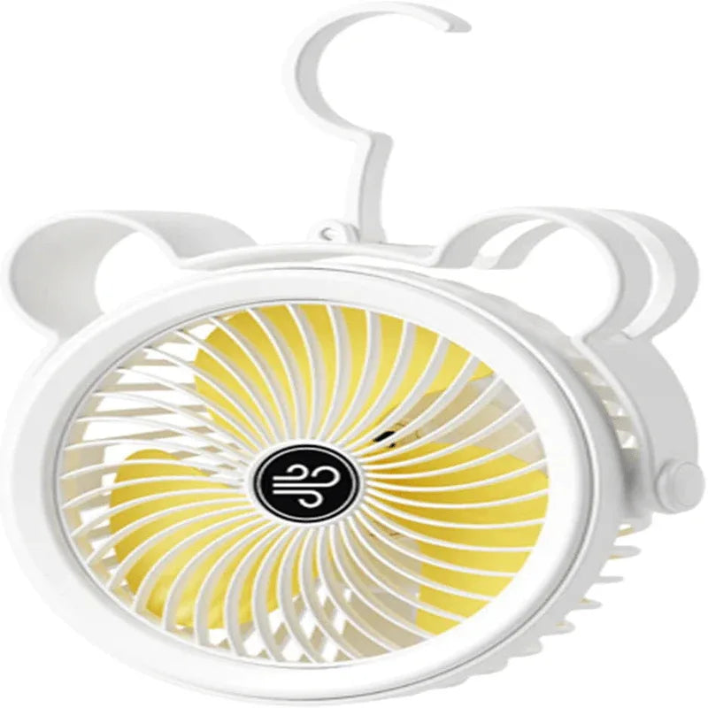 360° rotation with night breathing light portable fan with hook - Prozone