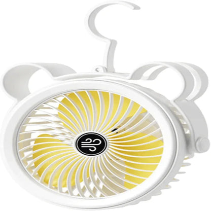 360° rotation with night breathing light portable fan with hook - Prozone