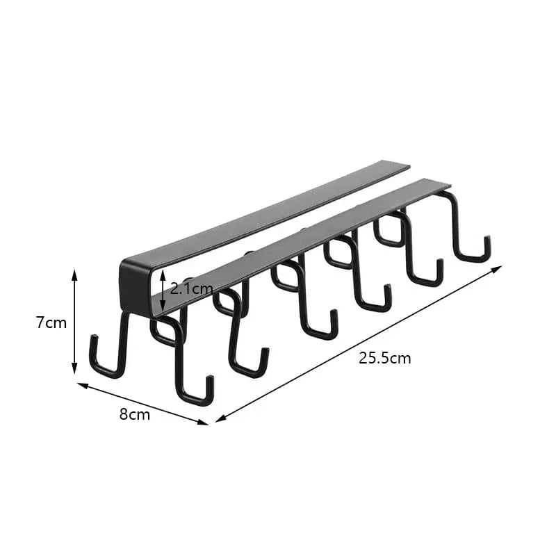 Double row hooks iron rack kitchen utensils holder - Prozone
