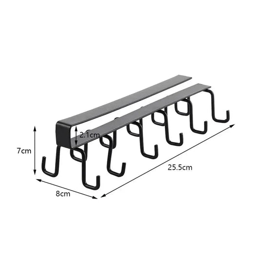 Double row hooks iron rack kitchen utensils holder - Prozone