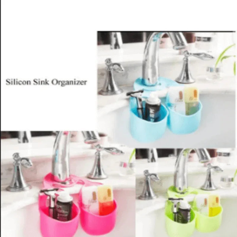 Stylish silicon sink organizer double cup - Prozone