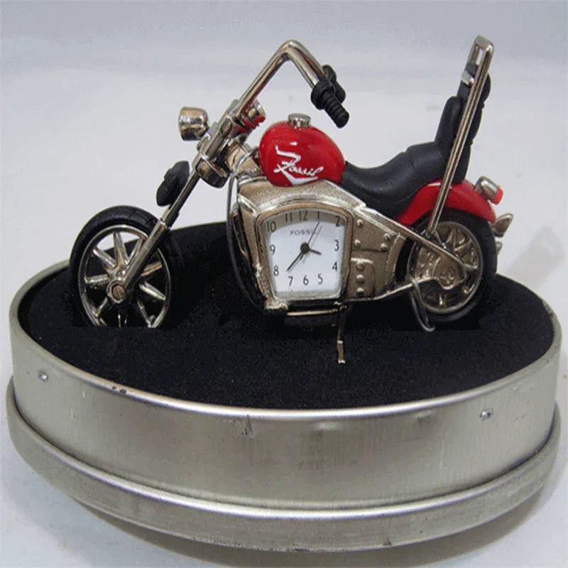 Fossil brand antique harley bike clock- metal red - Prozone