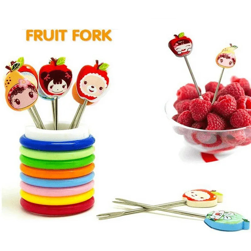 8pcs/set mini cartoon fruit fork - Prozone