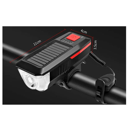 Waterproof rechargeable solar power bicycle led headlights - Prozone