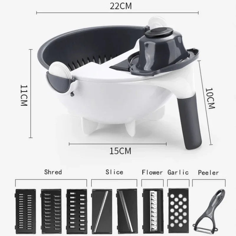 Vegetable cutter with drain basket - Prozone