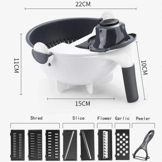 Vegetable cutter with drain basket - Prozone