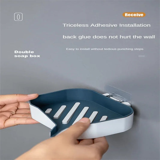 2 pcs double layer soap box soap holder - Prozone