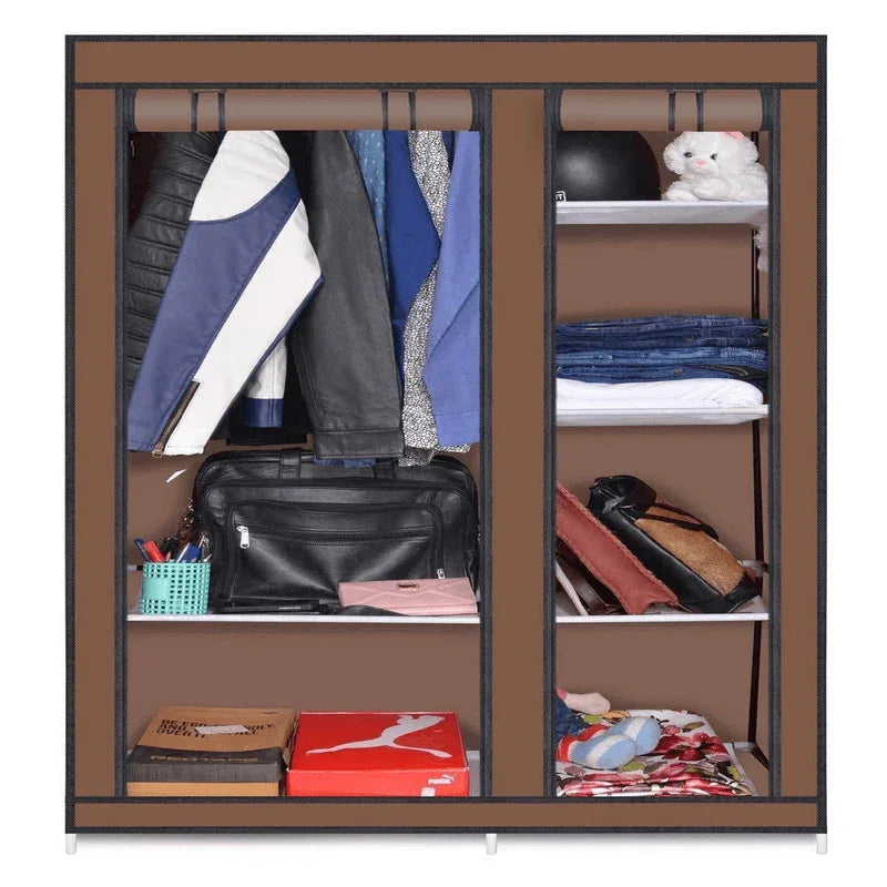 Collapsible cloth wardrobe (brown) - Prozone