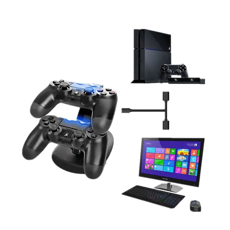 Ps4 controller charger dock led dual usb charging stand cradle - Prozone