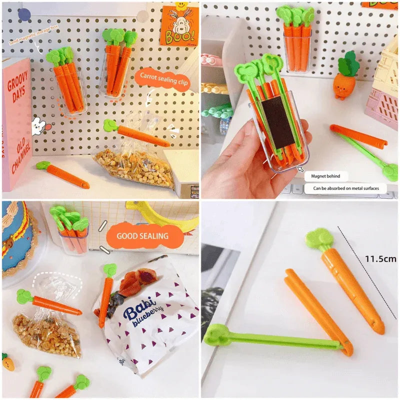 Cute carrot shape food bag sealing clips pack of 15 - Prozone