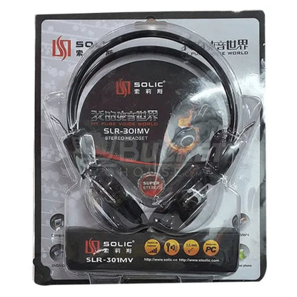 Slr-301mv comfortable solic black wired headphones - Prozone