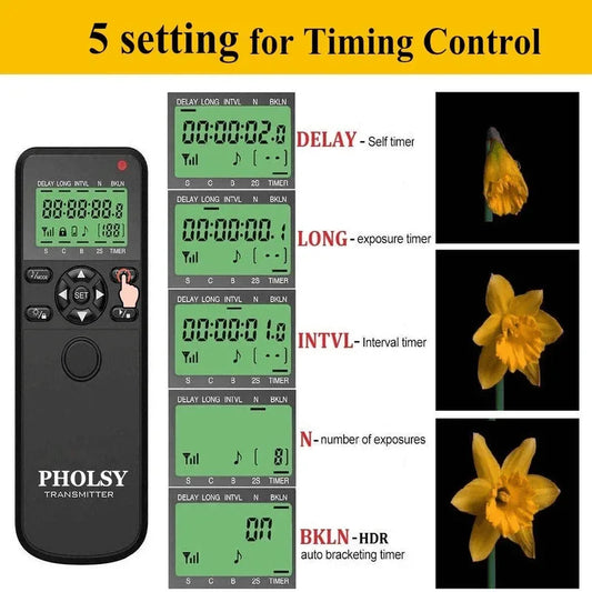 Pholsy wireless shutter remote control with digital timer - Prozone