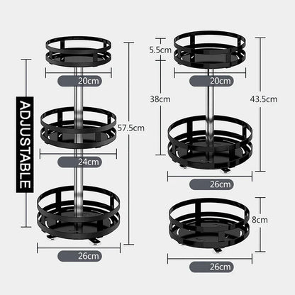 2 layer 360 degree rotating iron storage rack - Prozone
