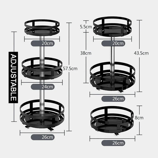 2 layer 360 degree rotating iron storage rack - Prozone