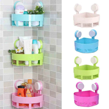 Triangle bath & kitchen corner storage shelf with suction cup 2pc - Prozone
