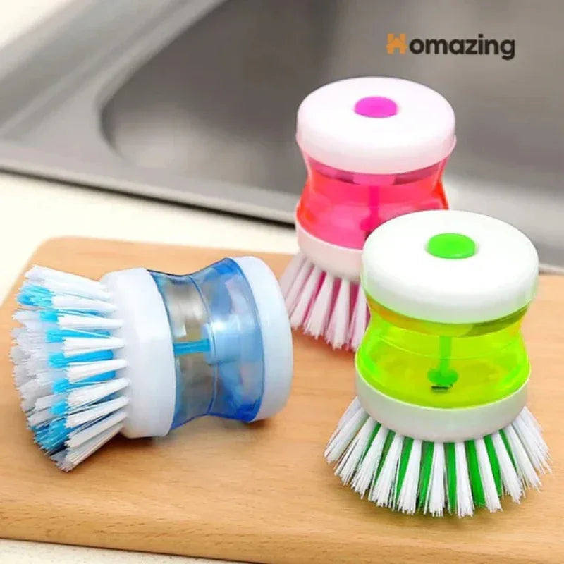 Dish washing brush with liquid dispenser storage stand - Prozone