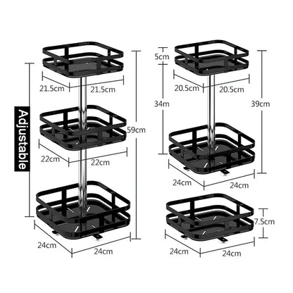 3 layer 360 degree rotating iron storage rack - Prozone
