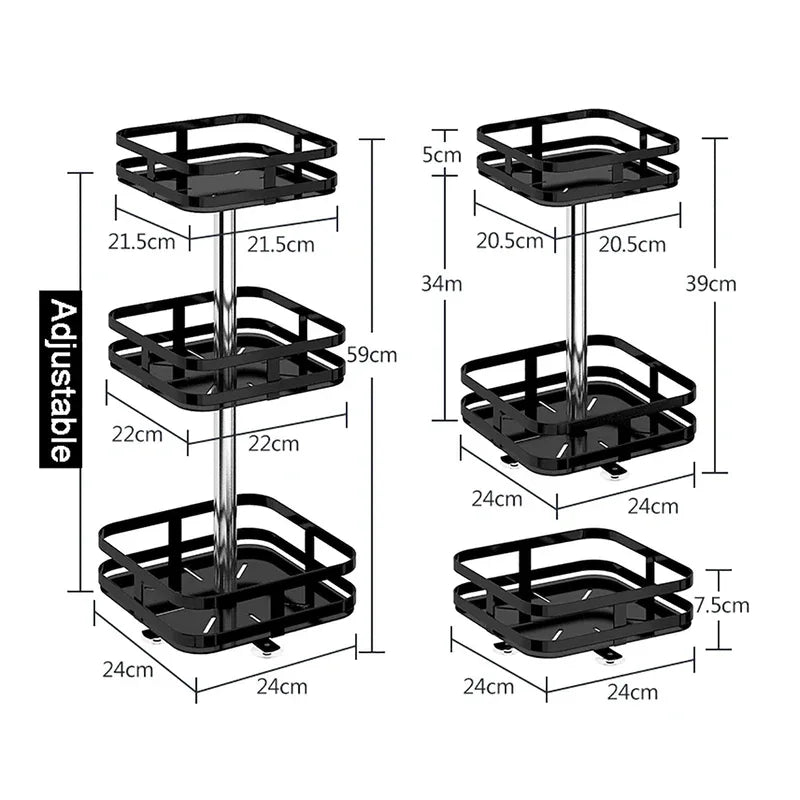 2 layer 360 degree rotating iron storage rack - Prozone