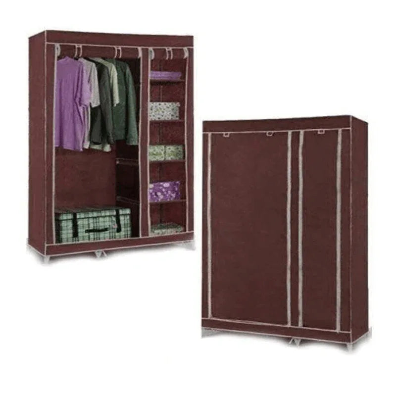 Collapsible cloth wardrobe (brown) - Prozone