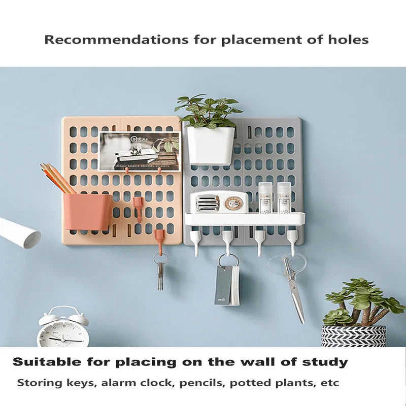 Room kitchen decor hole board wall shelf hooks - Prozone