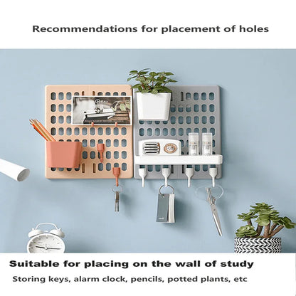 Room kitchen decor hole board wall shelf hooks - Prozone