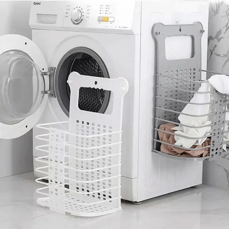 Foldable bathroom hanging mesh laundry basket - Prozone