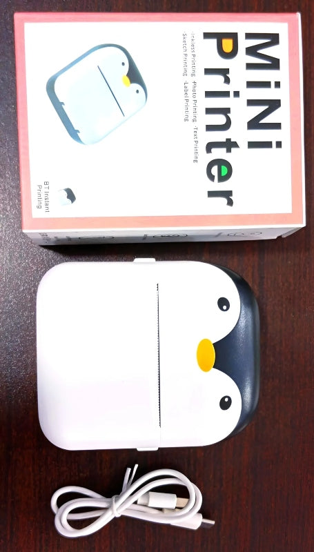 Penguin design rechargeable portable mini printer - Prozone