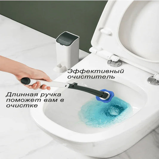 Toilet cleaning brush with 10 pcs replacement brush head - Prozone