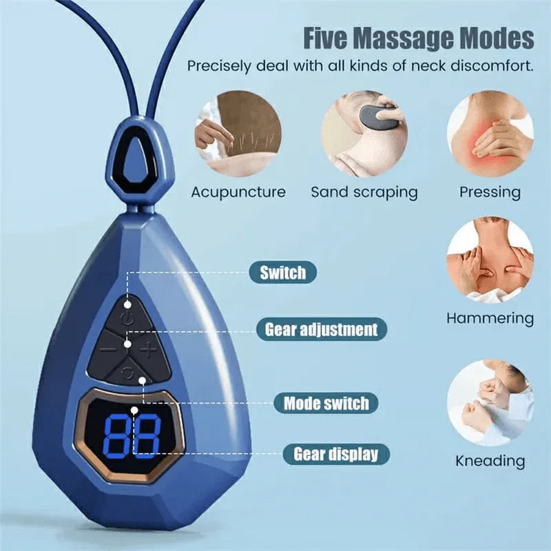 Smart neck massager ems pulse heating pendant - Prozone