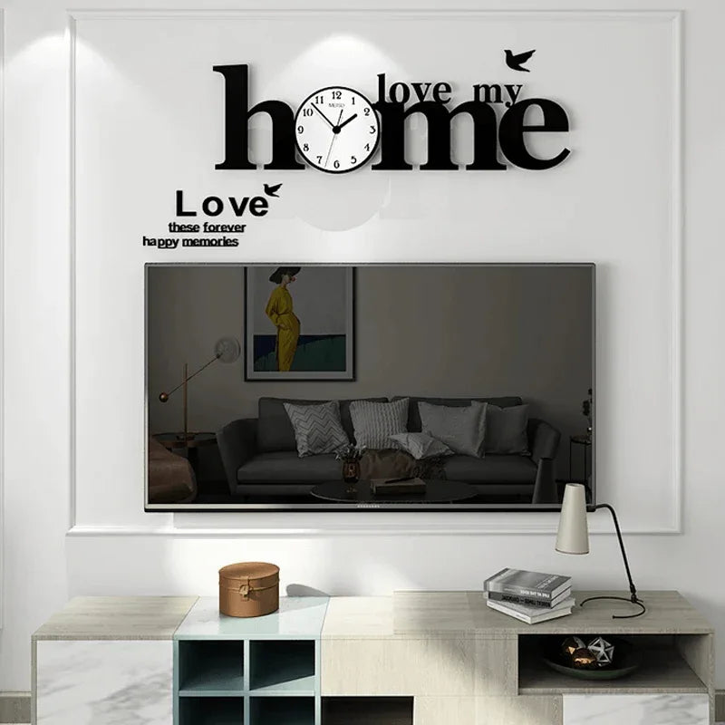 Home love with birds wooden wall clock - Prozone