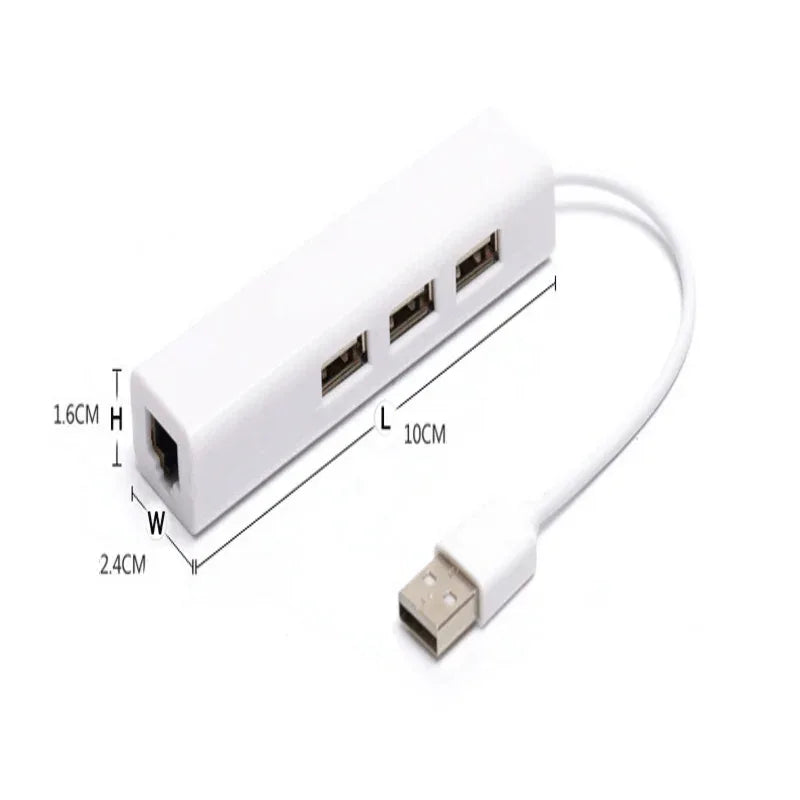 Usb ethernet 3 port usb hub lan network card to ethernet adapter - Prozone