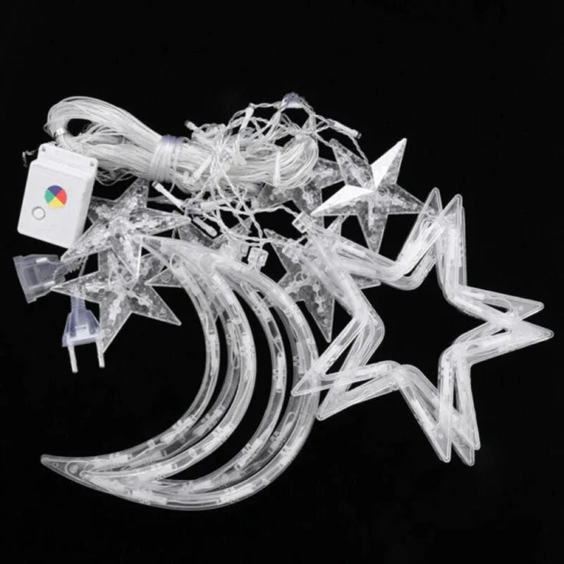 3.5m star moon string lights lamp curtain led - Prozone