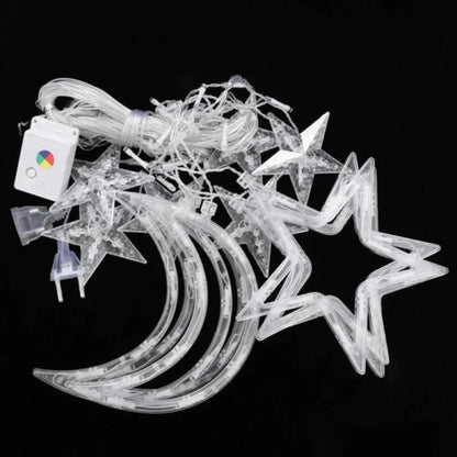 3.5m star moon string lights lamp curtain led - Prozone