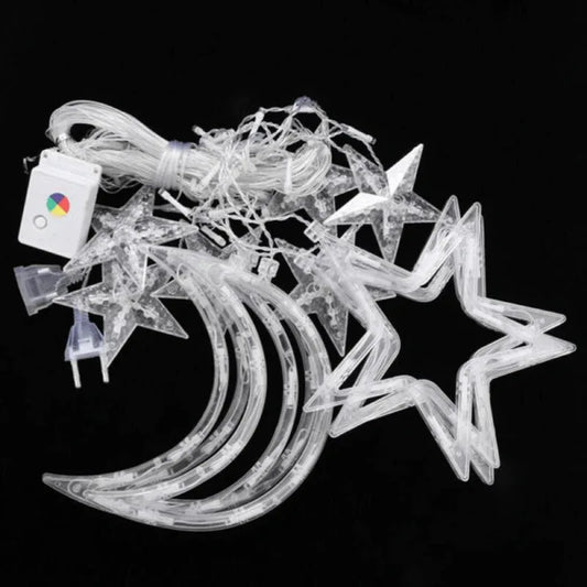 3.5m star moon string lights lamp curtain led - Prozone