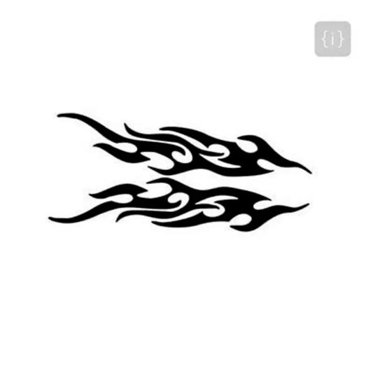 4pcs flames (white) car vinyl stickers - Prozone