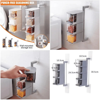 Punch-free wall-mounted spice rack 4 layer - Prozone