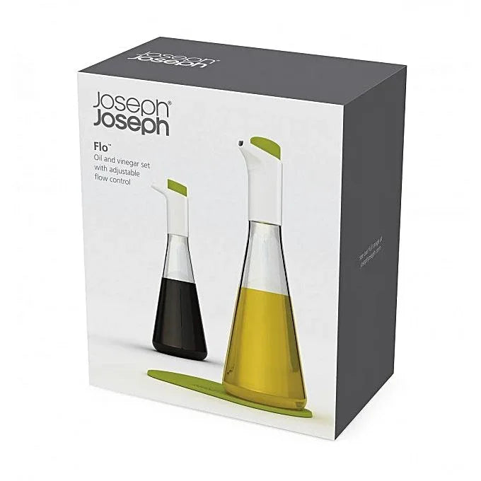 Oil - vinegar cruet set with adjustable flow control - green - Prozone
