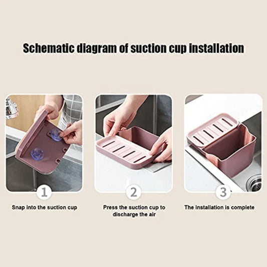 Double suction cup hanging sink drain basket - Prozone