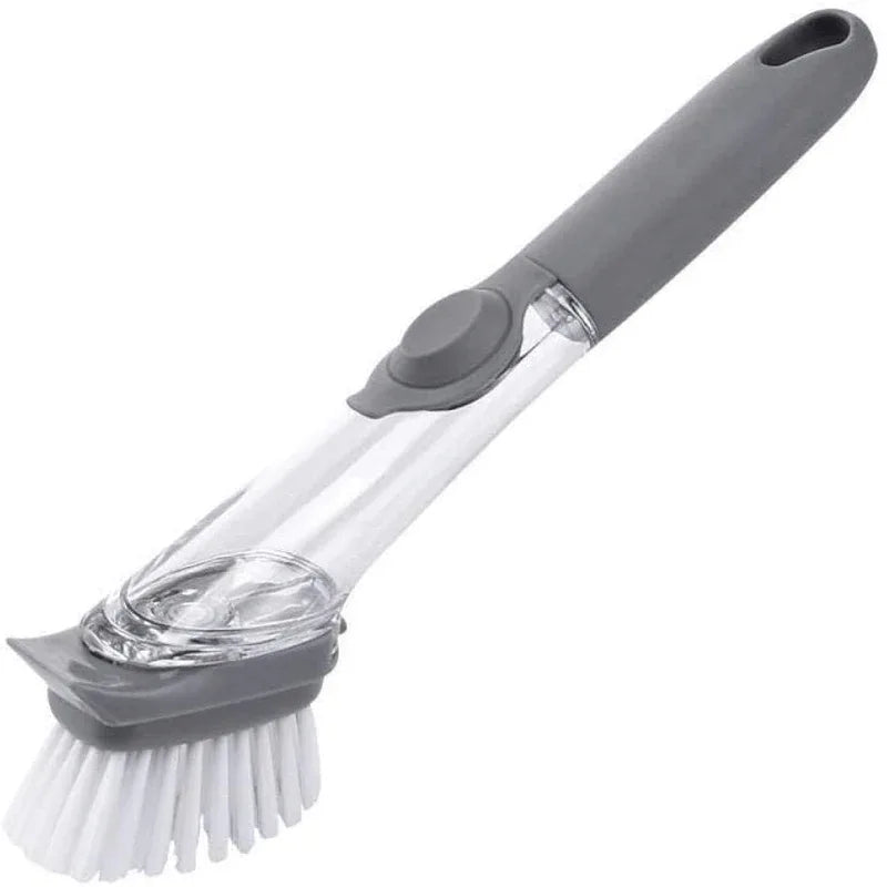 Long-handled detachable liquid washing dishes brush - grey - Prozone